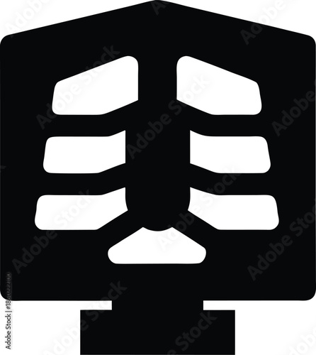 ai radiology viewer silhouette vector illustration on transparent background