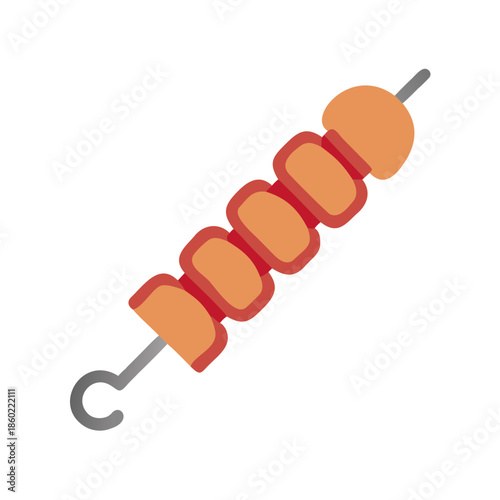 Meat skewer with grilled vegetables and chicken pieces  