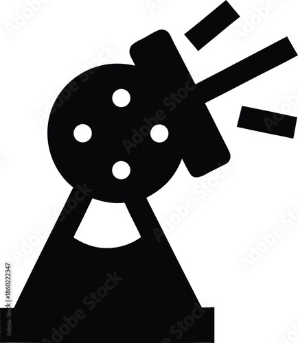 asteroid deflection system silhouette vector illustration on transparent background