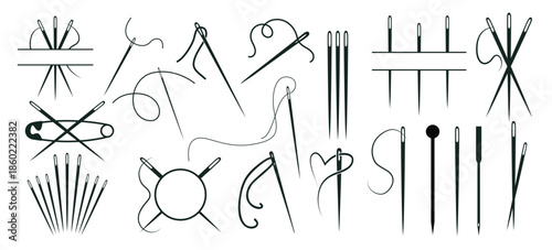 sewing needle icon vector needle thread illustration sign 