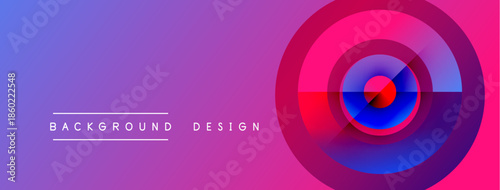 Abstract gradient design. Purple, blue, pink hues create dynamic visual effect. Text reads background design. Modern aesthetic.
