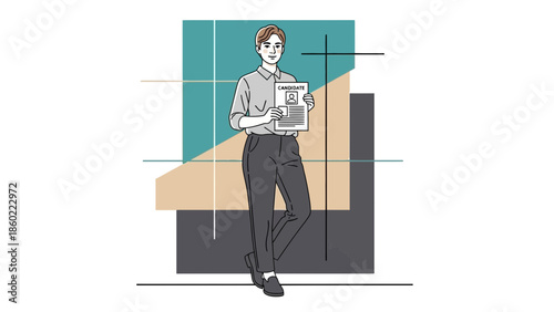 Young professional woman holding a campaign poster for election with confident posture and stylish