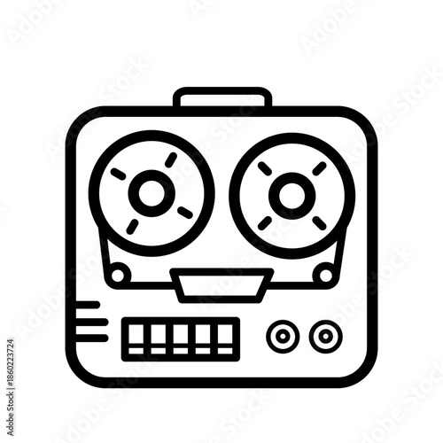 Reel to reel tape recorder - vector icon
