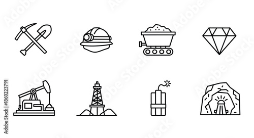 Mining industry icons