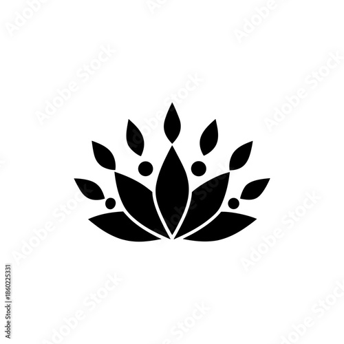 Minimal crown logo made from petals with refined royal feel On white Background Vector illustration