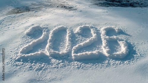 Intricate Hyper-Realistic Snow Digits Forming 2026 on a Pure White Background, Representing Future Concepts, Annual Milestones, and Seasonal Transitions for Publishing, Advertising, and Web Media.