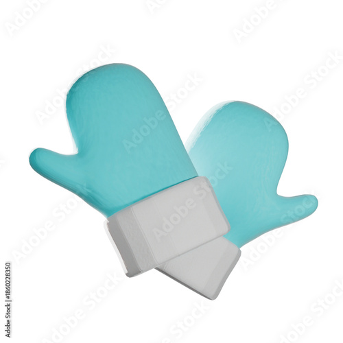 3D Winter Gloves Illustration 