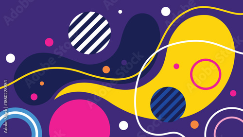 Abstract colorful shapes and lines creating a modern artistic background