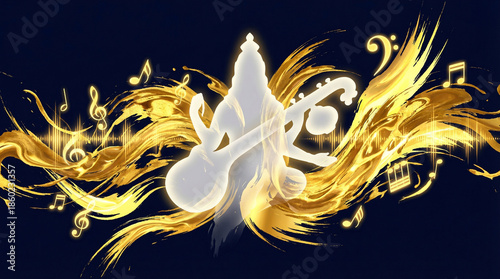 Goddess Saraswati Silhouett...