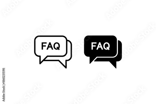 faq chat bubble for help and support