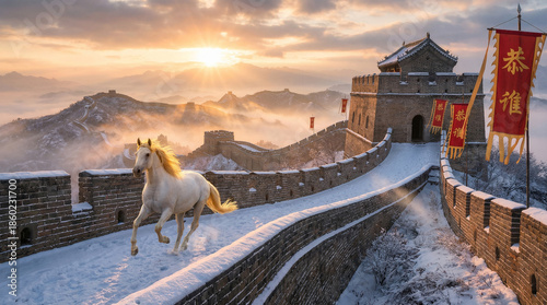 White Horse Running on Grea...