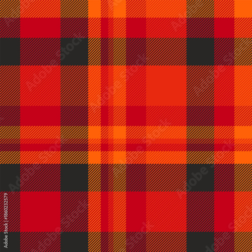 Party vector check plaid, clan textile texture tartan. Fresh seamless background pattern fabric in bright and red colors.