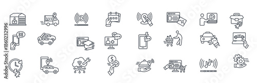on demand icon set editable stroke linear style sign 