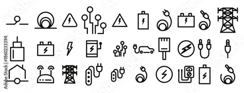 cable icons vector illustration. cables