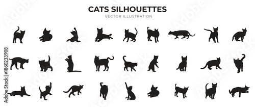 Cats silhouettes vector illustration