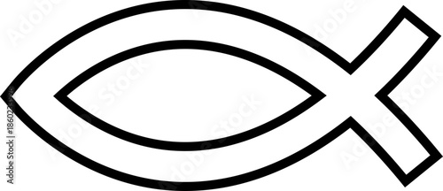 Christian fish, Jesus fish, ichthys, religious fish symbol, outline, God fish, Cricut, silhouette, vector.