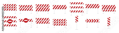 caution tape surrounding barriers hurdles and road block