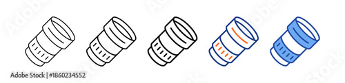 Camera Lens Different Set Vector Icon