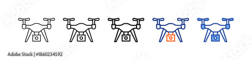 Drone Camera Different Set Vector Icon