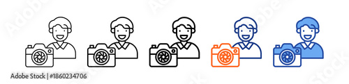Photographer Different Set Vector Icon