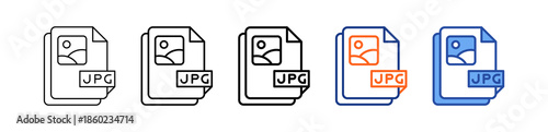 Jpg File Different Set Vector Icon