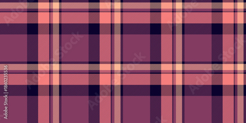 Italian vector tartan background, hat texture seamless textile. Quilt plaid fabric check pattern in pink and dark colors.