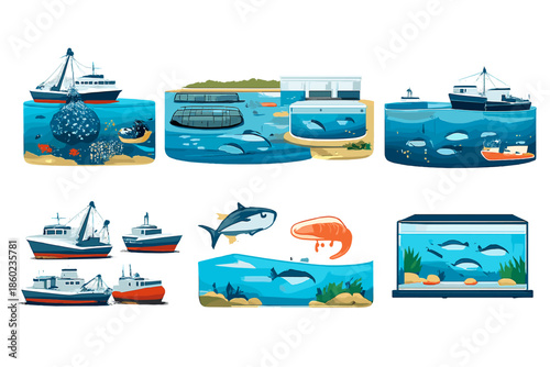 Marine Life and Aquaculture Scenes