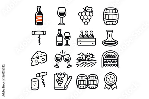 Wine Icons Set