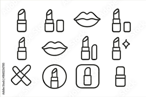 Collection of cosmetic icons