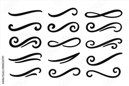 Collection of Decorative Flourishes and Swirls