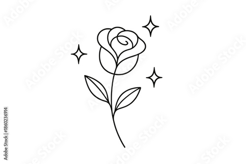 Minimalist rose with stars