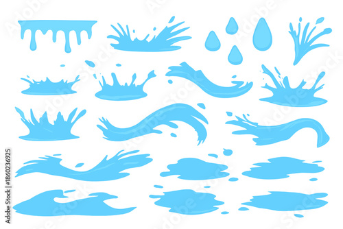 Blue Water Splash and Drip Animations