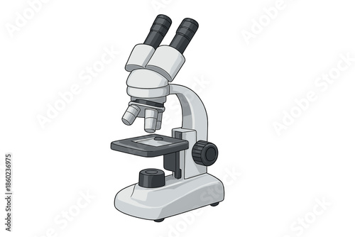 Microscope illustration on a grey background