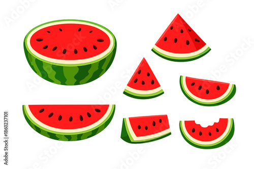 Vibrant Slices of Watermelon Glowing on Dark Background