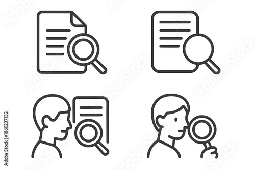 Search and investigation icons