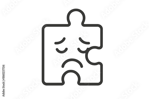 Sad puzzle piece icon