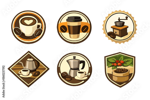 Coffee icons set