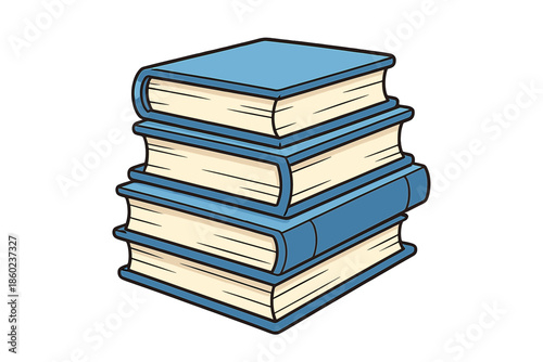 Stack of blue books with cream pages