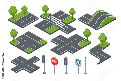 Isometric Crossroads and Traffic Elements