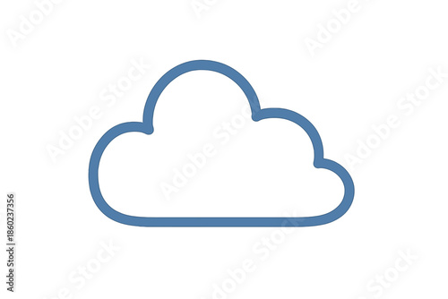 Abstract blue cloud outline on grey gradient background