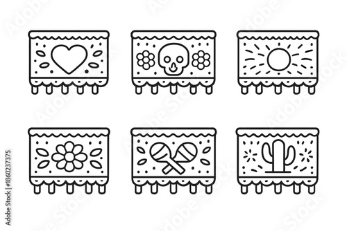 Collection of Mexican folk art inspired icons