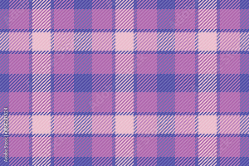 Relax texture tartan vector, fashionable seamless textile fabric. Industry check plaid background pattern in magenta and indigo colors.