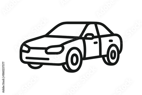 Minimalist car icon on a gradient background