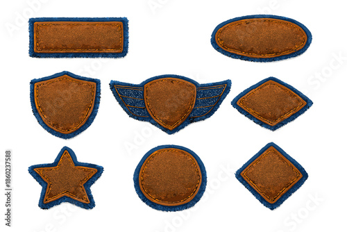 Collection of denim and leather patches