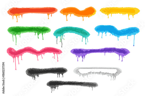 Rainbow Fur Spray Paint Dripping Textures