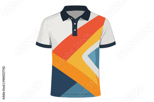 Retro Geometric Polo Shirt Mockup