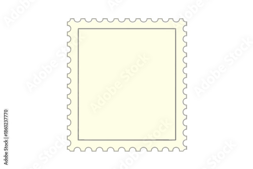 Blank postage stamp with perforation edge