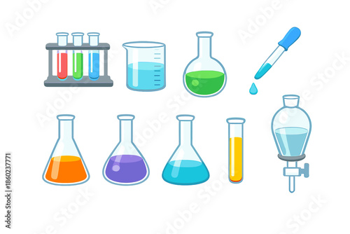 Laboratory glassware and equipment illustration