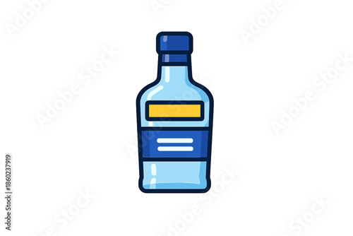 Stylized bottle illustration on grey background