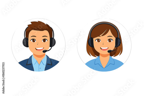 Male and Female Call Center Agents
